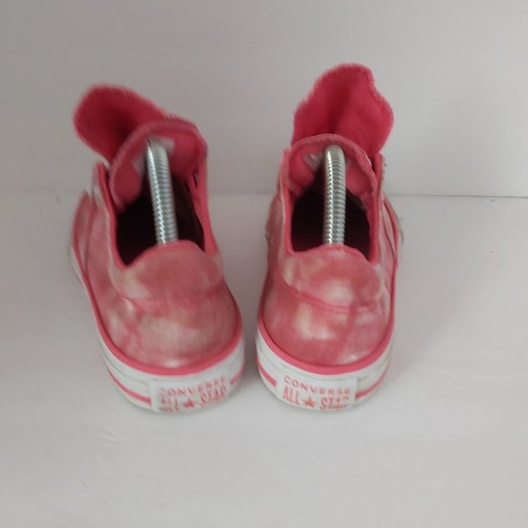 CONVERSE ALL STAR | Double Tongue Tye Dye Sneakers Pink White Size 2 - Picture 4 of 9